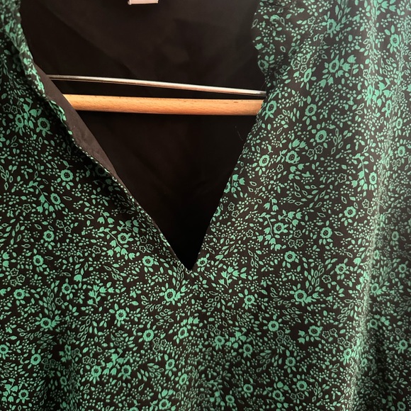J.Crew Green Floral Blouse Flutter Women’s Plus 3X - Picture 6 of 8
